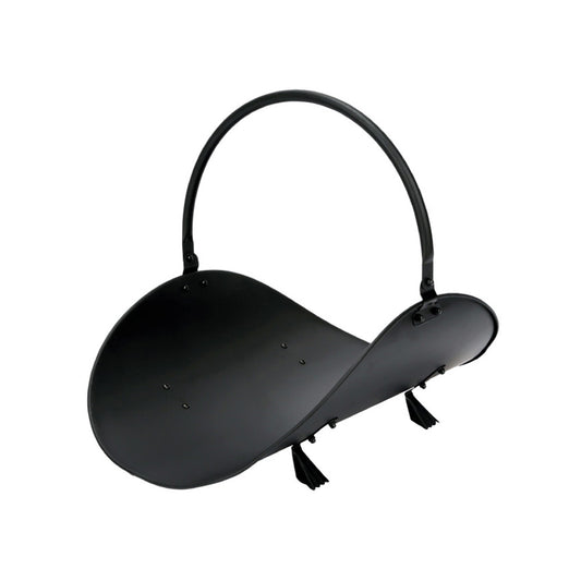 Cesto metÃ¡lico para lenha. cor preto edm_0