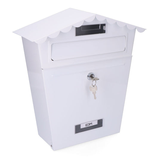 Caixa de correio em aÃ§o modelo classic branco edm_0