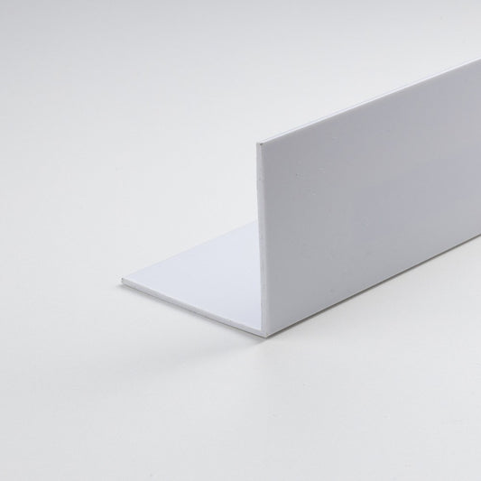 Perfil em l para montagem prÃ³pria, em pvc branco acetinado, 2000 x 40 x 10 mm_0