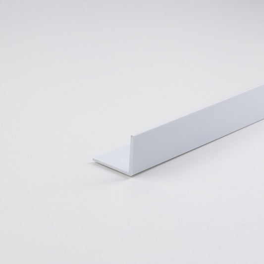 Perfil diy em forma de l, pvc branco acetinado 1000 x 20 x 10 mm_0