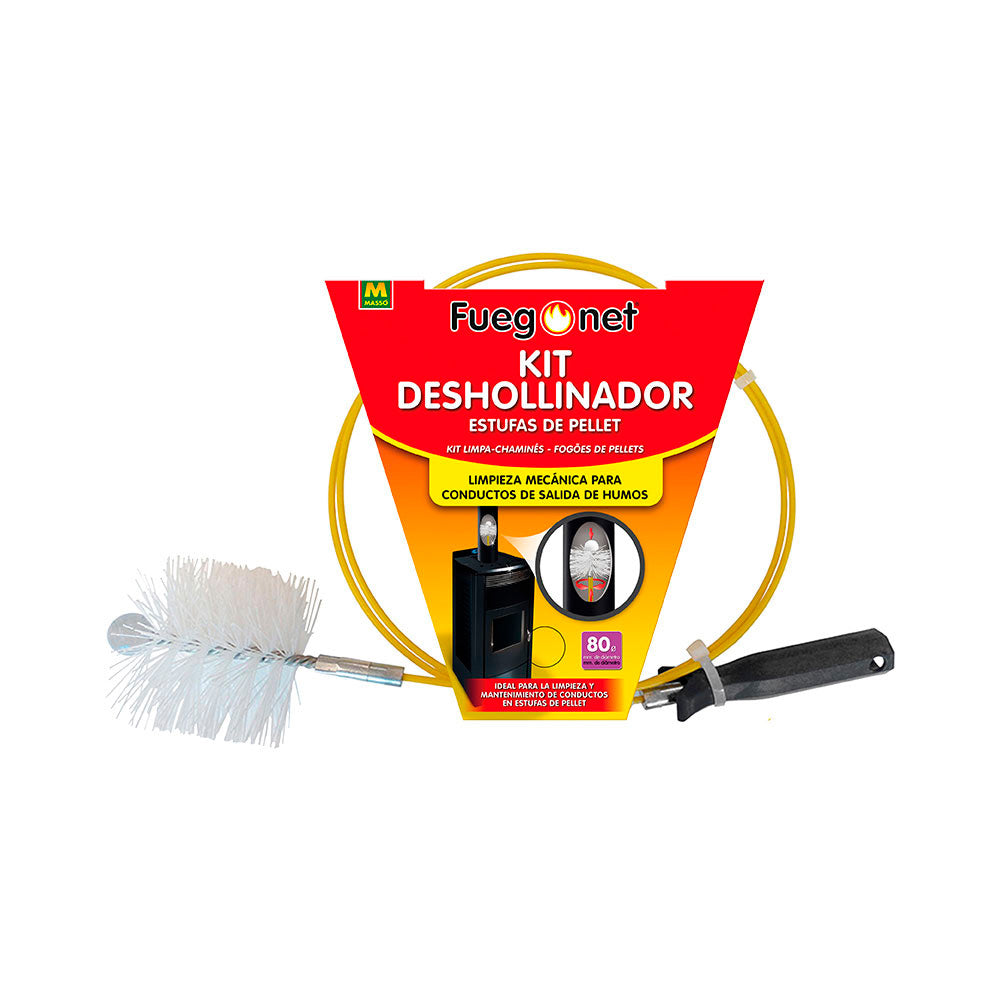 Kit limpa fuligem para lareiras de pÃ©letes Ã¸80mm 3m fuegonet massÃ³_0