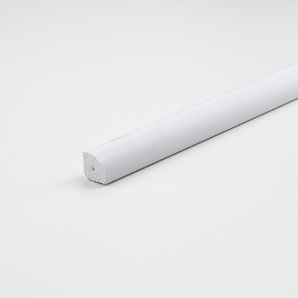 Tubo de pvc branco acetinado, formato quarto de cÃ­rculo, 1000 x 14 x 14 mm_0