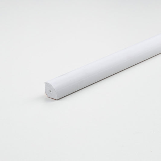 Tubo de pvc branco acetinado, formato quarto de cÃ­rculo, 1000 x 14 x 14 mm_0
