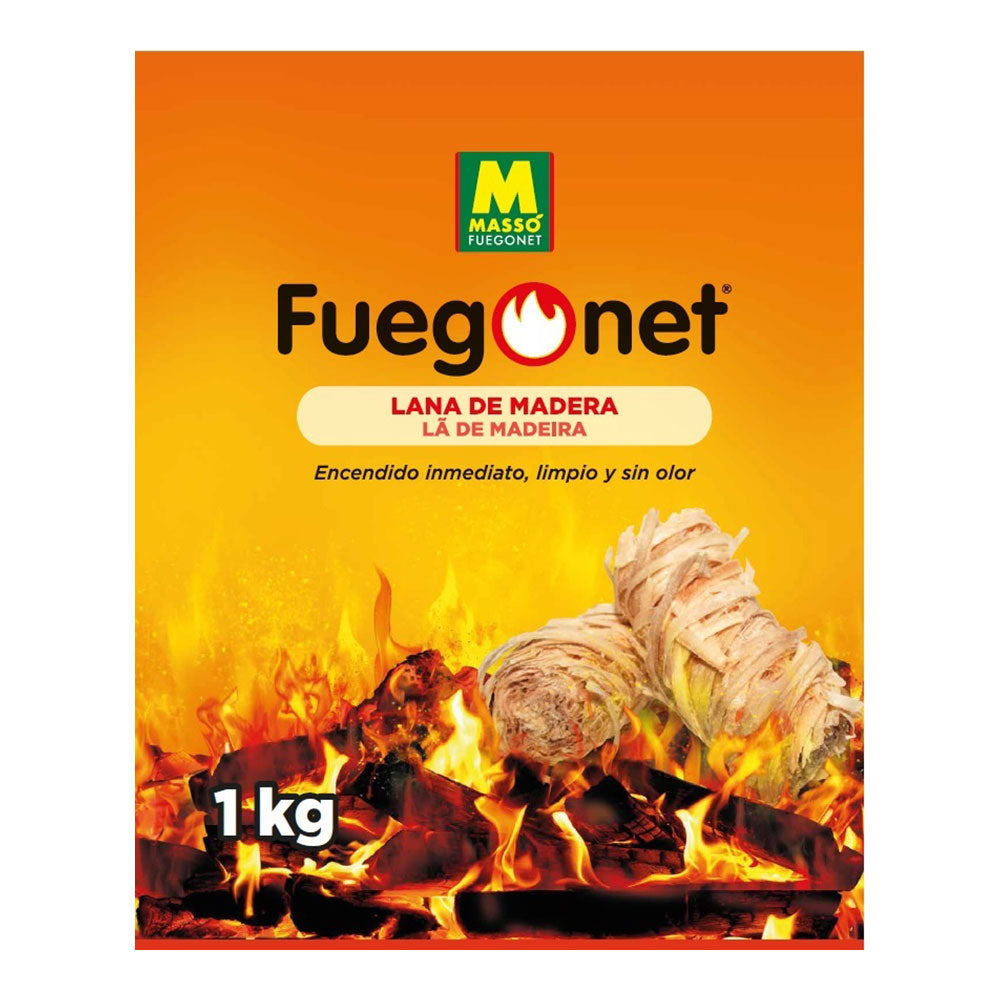 LÃ£ para atear ecolÃ³gica 1kg fuegonet 231653 massÃ³_0