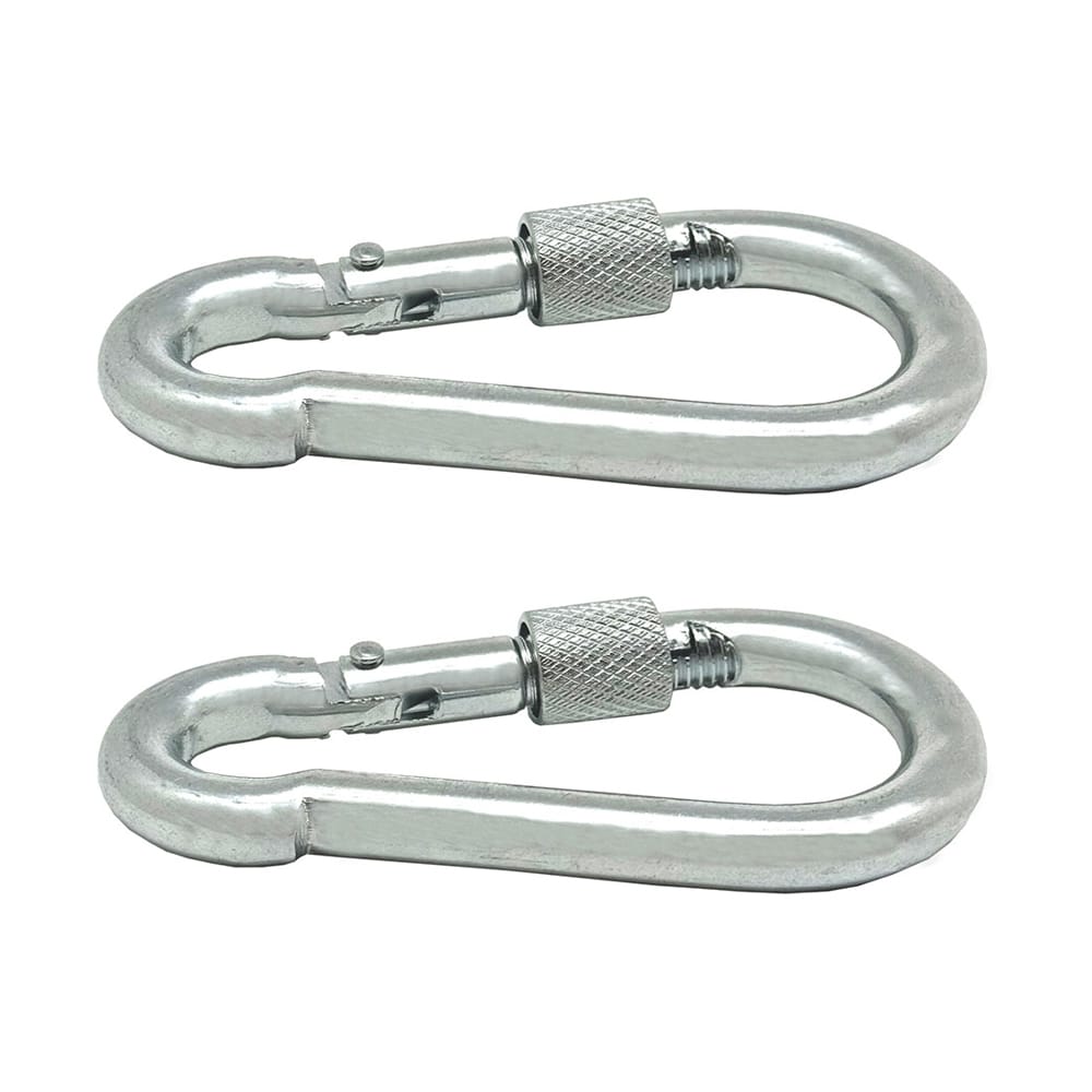 MosquetÃ£o de bombeiro com seguranÃ§a, msq02, aÃ§o galvanizado, 7 x 70 mm. 2 unidades_0