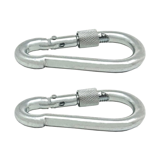 MosquetÃ£o de bombeiro com seguranÃ§a, msq02, aÃ§o galvanizado, 7 x 70 mm. 2 unidades_0