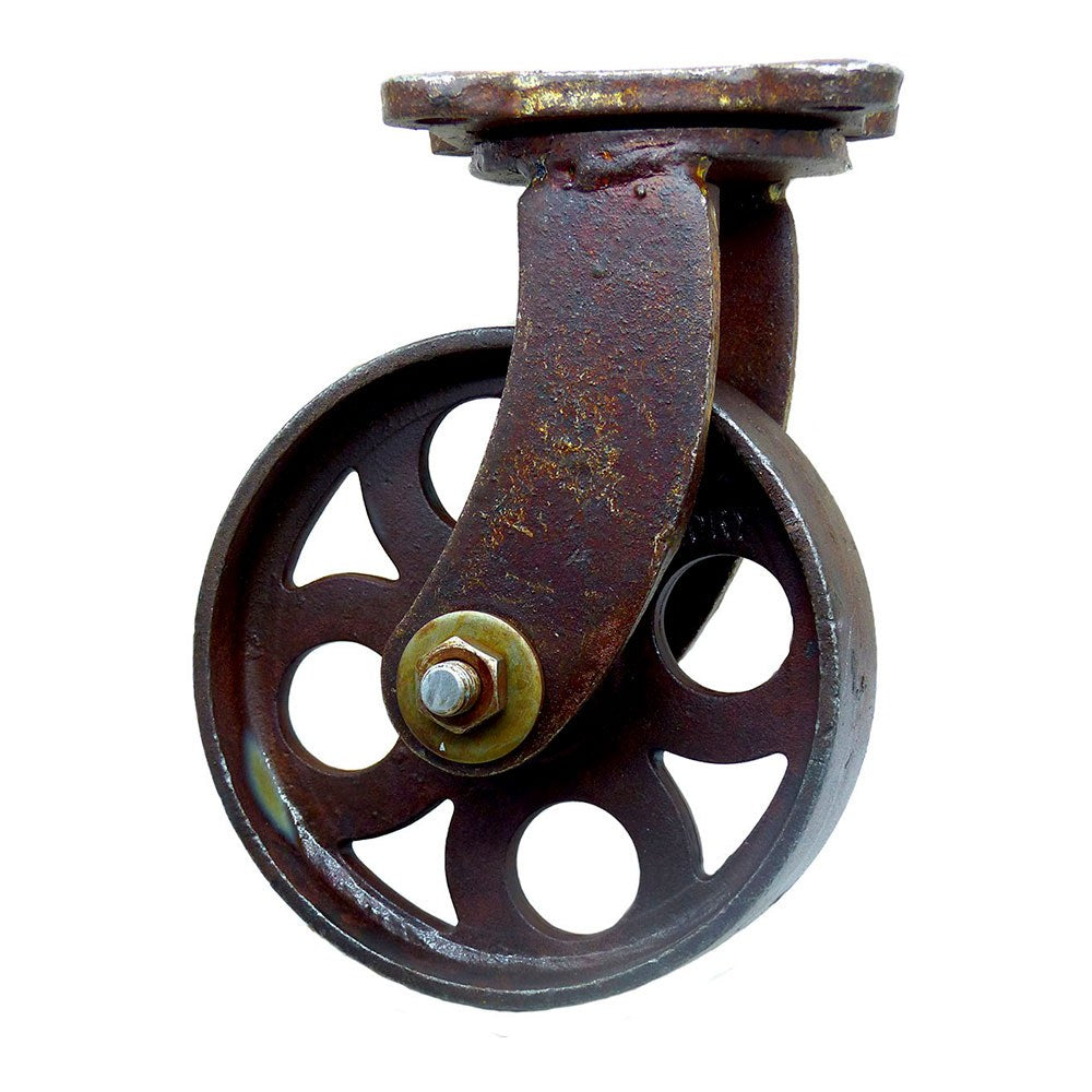 Roda com base giratÃ³ria rÃºstica Ã¸150 mm_0