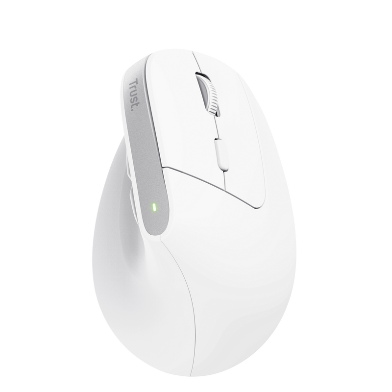 Rato Ergonómico Bluetooth Trust Bayo+ Batería Recarregável 2400 DPI Branco