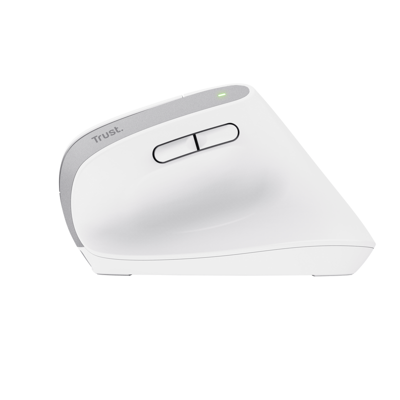 Rato Ergonómico Bluetooth Trust Bayo+ Batería Recarregável 2400 DPI Branco