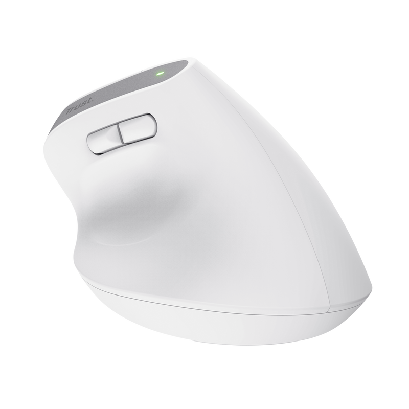 Rato Ergonómico Bluetooth Trust Bayo+ Batería Recarregável 2400 DPI Branco