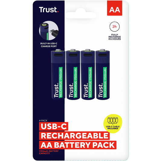 Pack de 4 Pilhas AA Recargáveis 25631 / TRUST