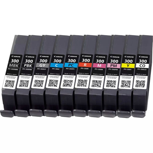 Tinteiro Canon PFI-300 Multipack / MBK/PBK/C/M/Y/PC/PM/R/GY/CO_0