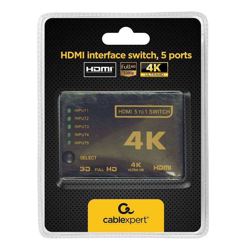 Switch Gembird HDMI 5 portas c/comando