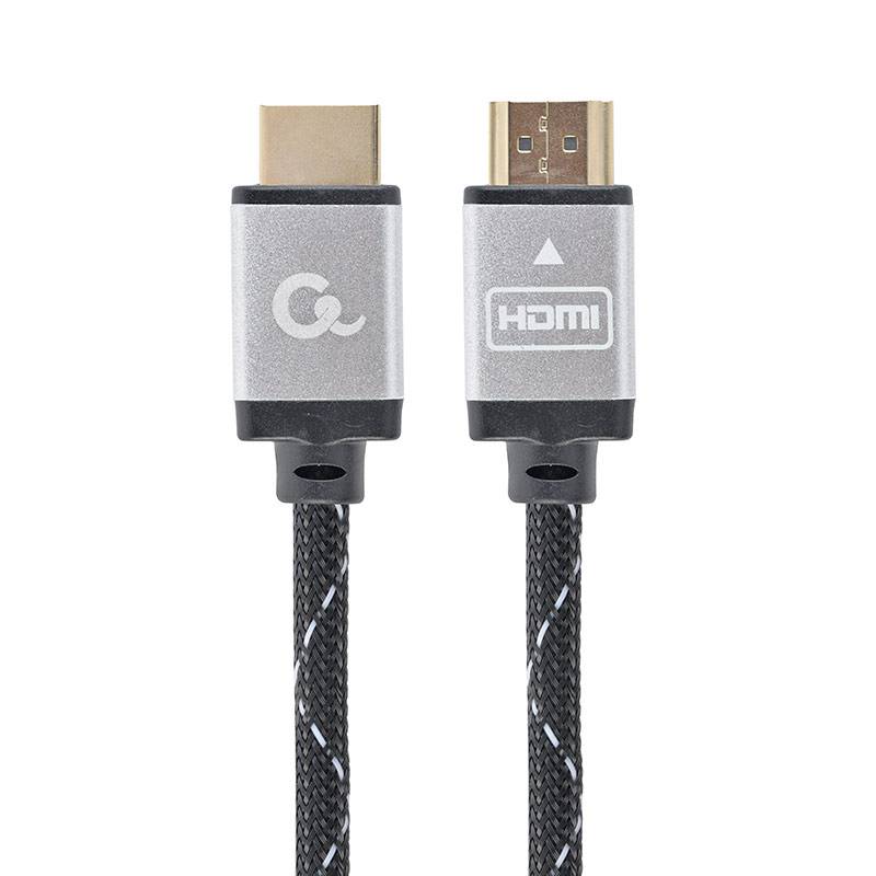 Cabo HDMI 2.0 4K 60Hz Gembird CCB-HDMIL-1M Select Plus Series Braided com Ethernet 1m Preto