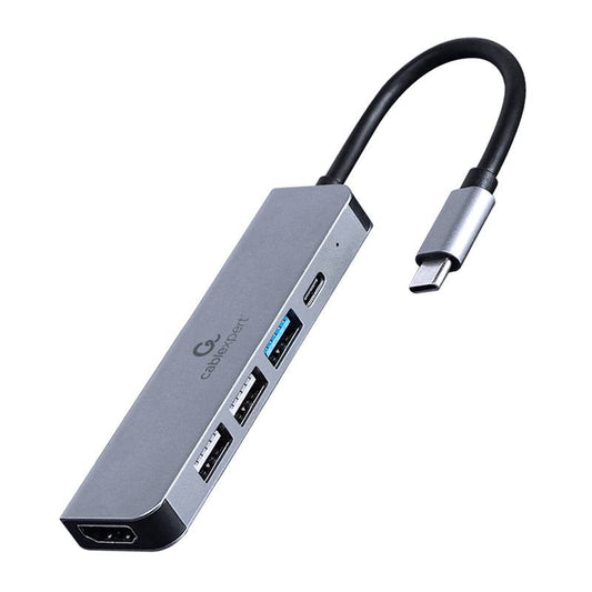 Adaptador Gembird USB-C 5-in-1 (Hub + HDMI + PD) Prateado