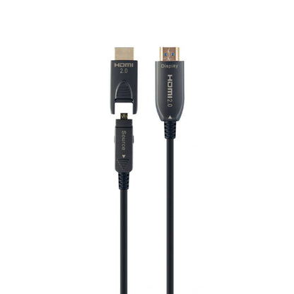 Cabo HDMI D-A 2.0 4K 60Hz Gembird AOC (Active Optical Cable) Premium Series com Ethernet 20m Preto