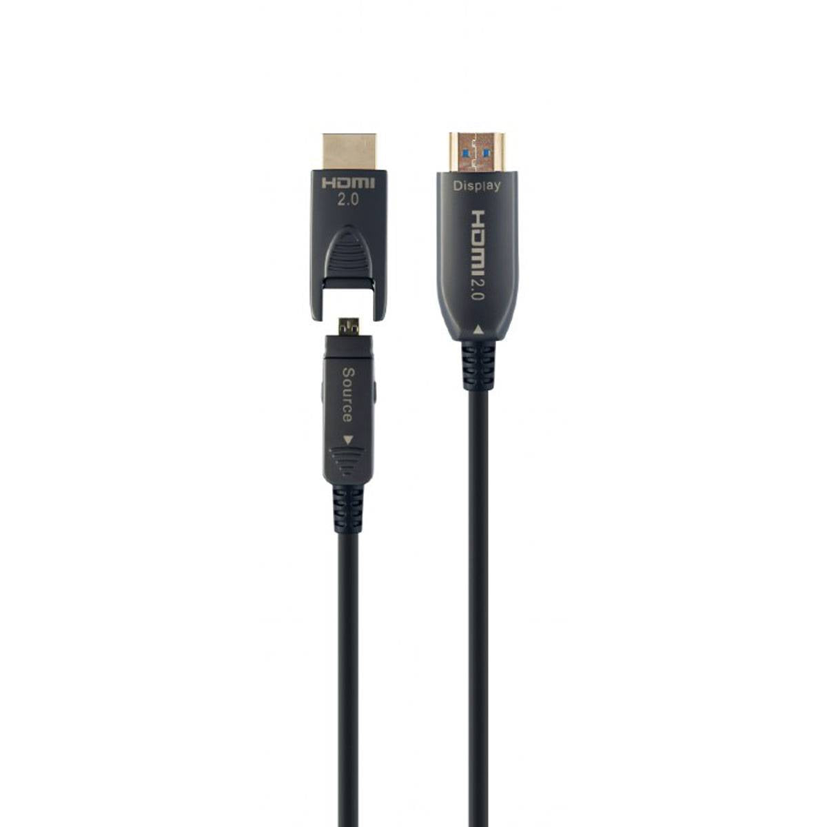Cabo HDMI D-A 2.0 4K 60Hz Gembird AOC (Active Optical Cable) Premium Series com Ethernet 50m Preto