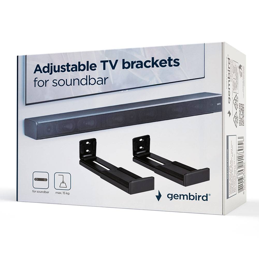 Suporte de Parede Gembird WM-SB-01 Soundbar Wall Mount Preto