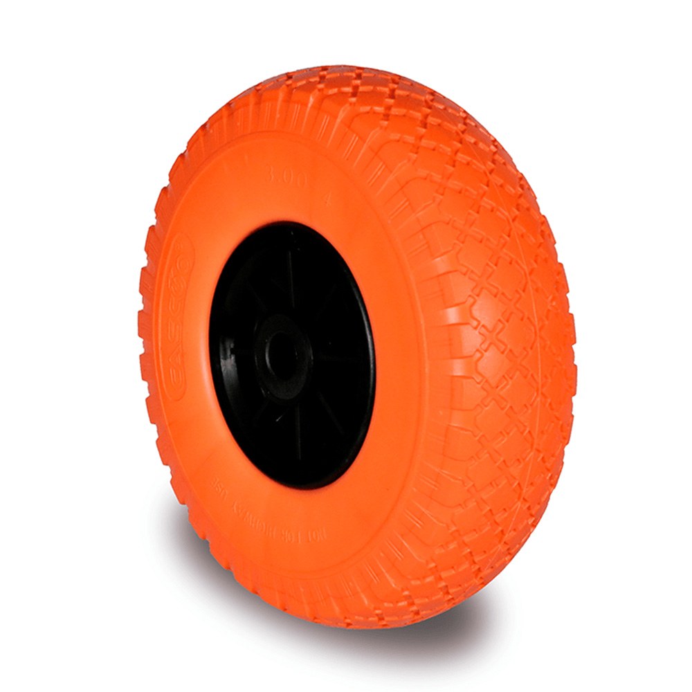 Roda antifuro, banda de rodagem em poliuretano expandido, laranja, carga mÃ¡xima de 60 kg, Ã¸ 260 mm_0