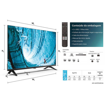 Televisão Smart TV Philips 6009 Series (2024) 40"/102cm LED Full HD Dolby Audio Titan OS