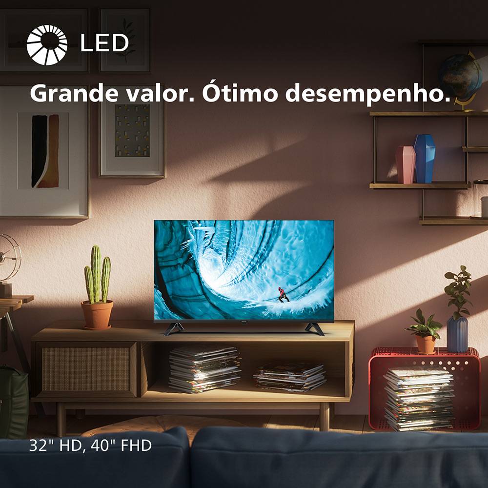 Televisão Smart TV Philips 6009 Series (2024) 40"/102cm LED Full HD Dolby Audio Titan OS
