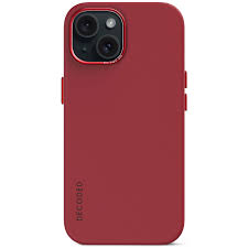 Capa de Pele DECODED com MagSafe para iPhone 15 / Vermelha