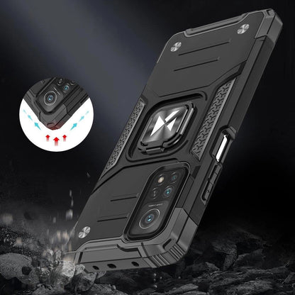 Wozinsky Ring Armor tough hybrid case cover + magnetic holder for Samsung Galaxy A03s blue_6