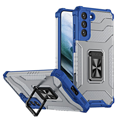 Crystal Ring Case tough hybrid cover + magnetic holder for Samsung Galaxy S22 + (S22 Plus) blue_0