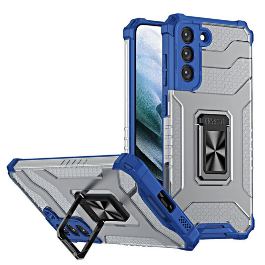 Crystal Ring Case tough hybrid cover + magnetic holder for Samsung Galaxy S22 + (S22 Plus) blue_0
