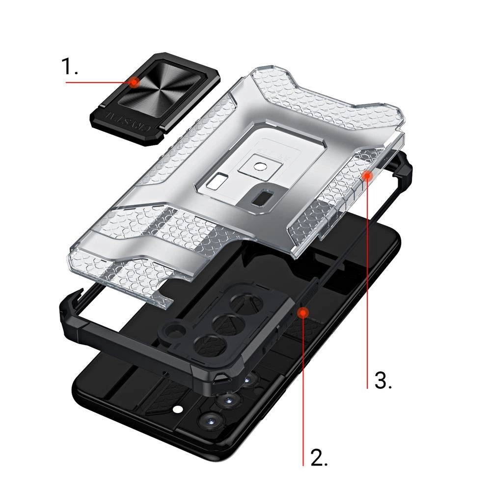 Crystal Ring Case tough hybrid cover + magnetic holder for Samsung Galaxy S22 + (S22 Plus) black_6