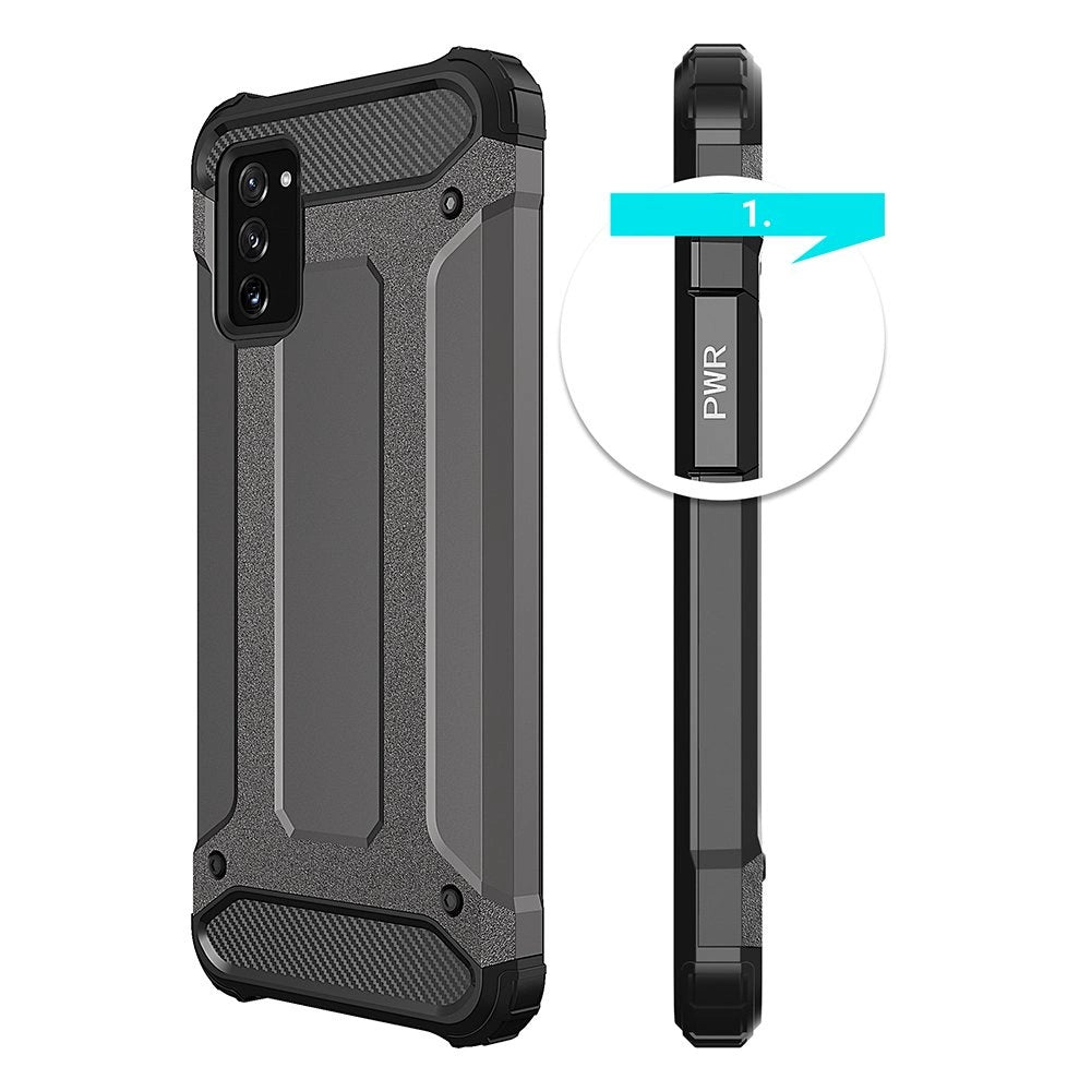 Hybrid Armor Case Tough Rugged Cover for Samsung Galaxy A03s black_3