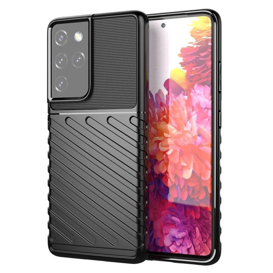 Thunder Case flexible armored cover for Samsung Galaxy S22 Ultra black_0