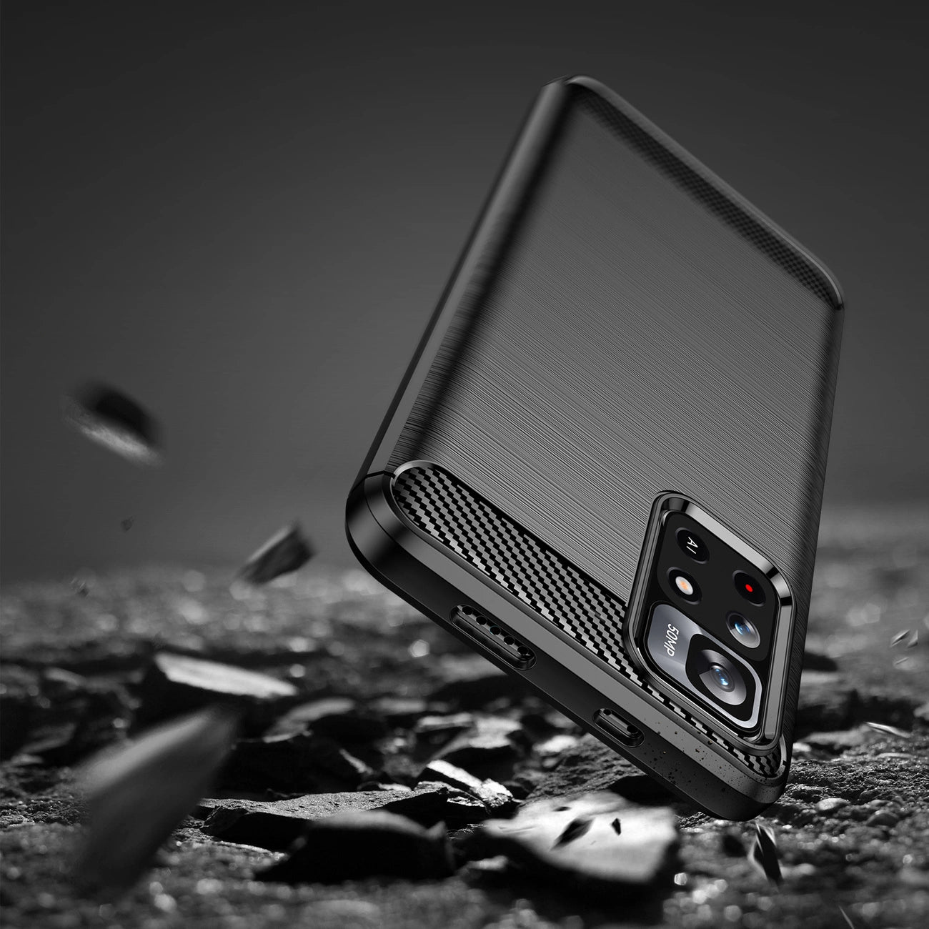Carbon Case Flexible Cover Sleeve for Xiaomi Redmi Note 11 black_5