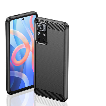 Carbon Case Flexible Cover Sleeve for Xiaomi Redmi Note 11 black_6