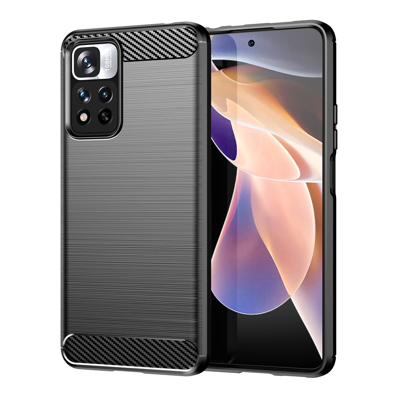 Carbon Case flexible case cover Xiaomi Redmi Note 11 Pro+ 5G (China) / 11 Pro 5G (China) / Mi11i HyperCharge / Poco X4 NFC black_0