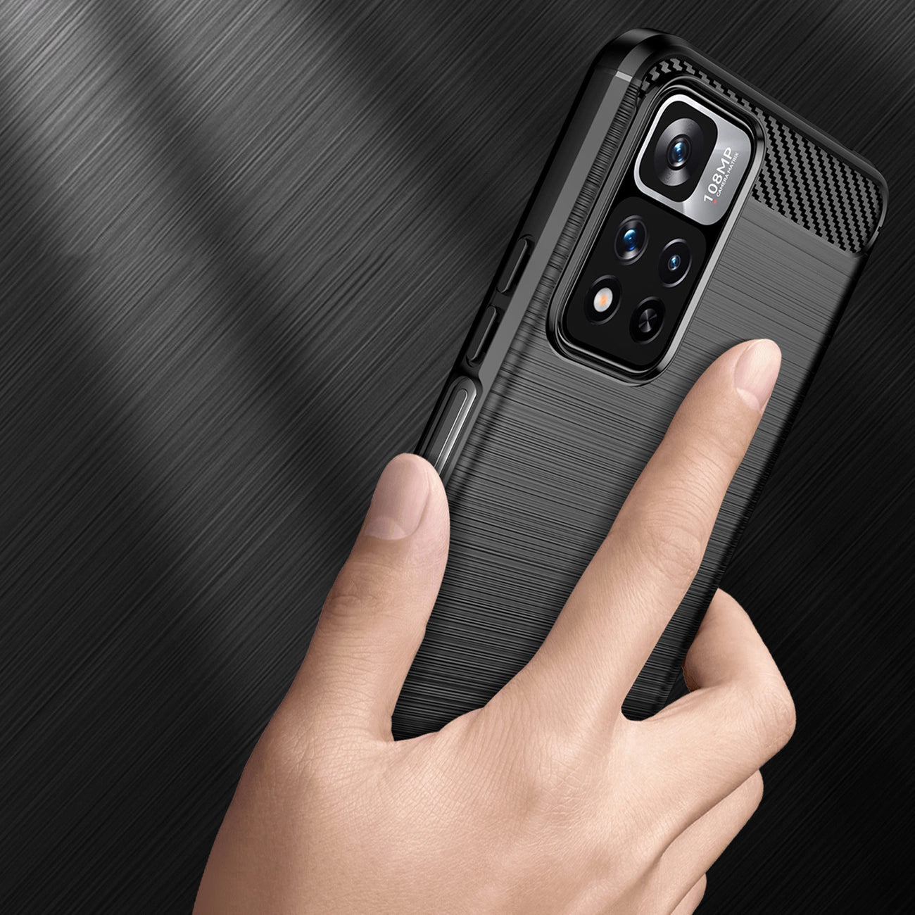 Carbon Case flexible case cover Xiaomi Redmi Note 11 Pro+ 5G (China) / 11 Pro 5G (China) / Mi11i HyperCharge / Poco X4 NFC black_2