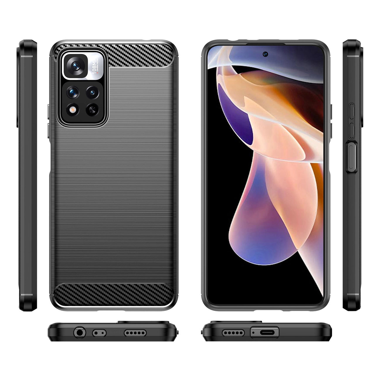 Carbon Case flexible case cover Xiaomi Redmi Note 11 Pro+ 5G (China) / 11 Pro 5G (China) / Mi11i HyperCharge / Poco X4 NFC black_7