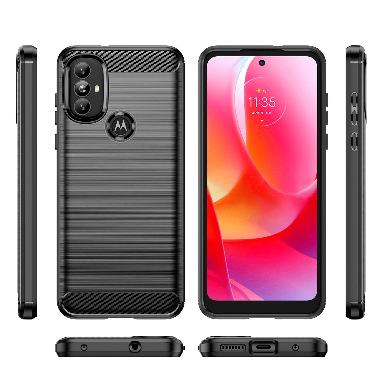 Carbon Case Flexible case cover Motorola Moto G Power 2022 black_7