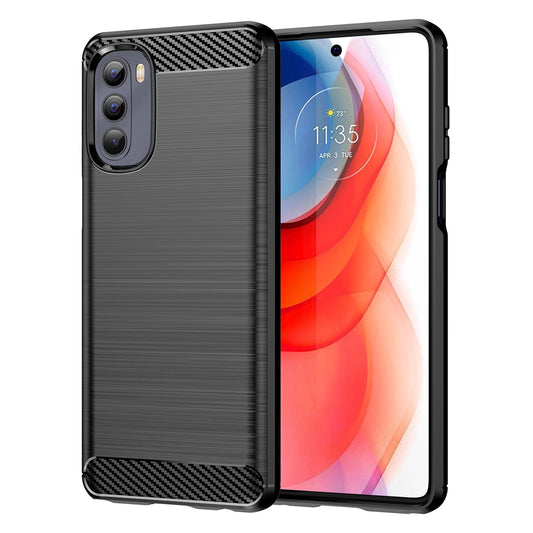 Carbon Case flexible cover for Motorola Moto G Stylus 2022 black_0