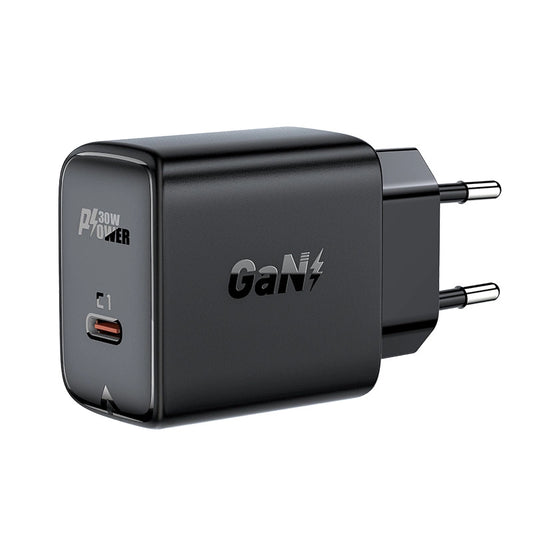 Acefast GaN USB Type-C 30W charger, PD, QC 3.0, AFC, FCP black (A21 black)_0