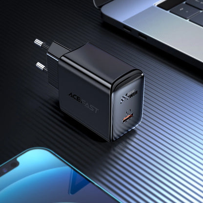 Acefast GaN USB Type-C 30W charger, PD, QC 3.0, AFC, FCP black (A21 black)_3