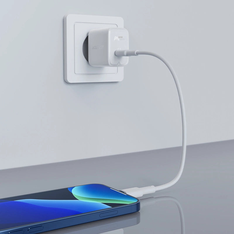 Acefast GaN USB Type-C 30W charger, PD, QC 3.0, AFC, FCP black (A21 black)_5