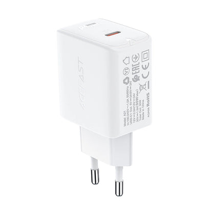 Acefast charger GaN USB Type C 30W, PD, QC 3.0, AFC, FCP white (A21 white)_1