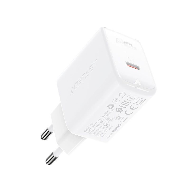 Acefast charger GaN USB Type C 30W, PD, QC 3.0, AFC, FCP white (A21 white)_2