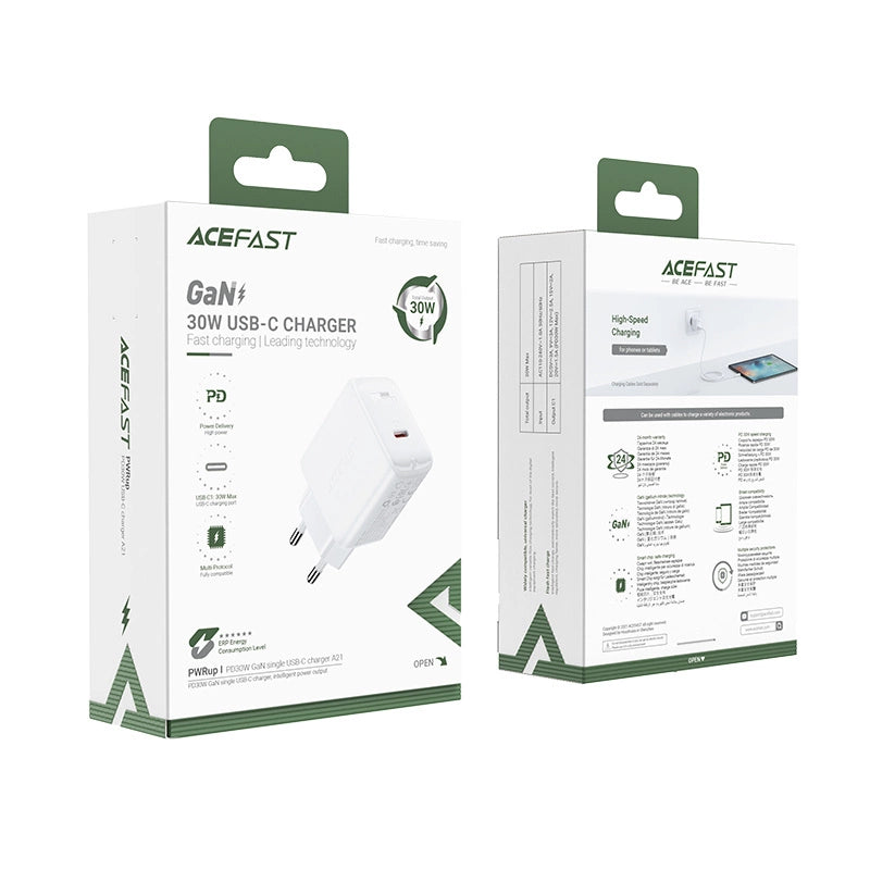 Acefast charger GaN USB Type C 30W, PD, QC 3.0, AFC, FCP white (A21 white)_4