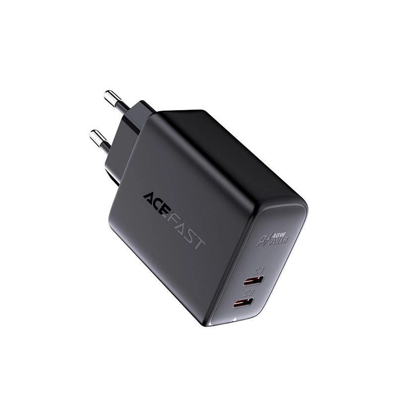 Acefast charger 2x USB Type C 40W, PPS, PD, QC 3.0, AFC, FCP black (A9 black)_1
