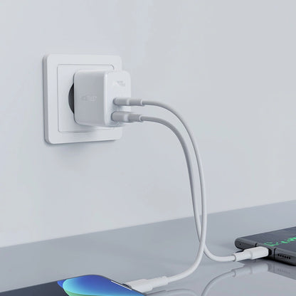 Acefast wall charger USB Type C / USB 32W, PPS, PD, QC 3.0, AFC, FCP white (A5 white)_1