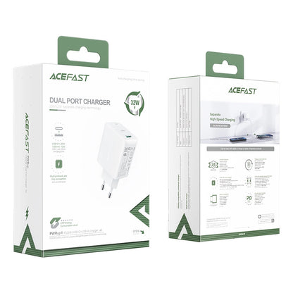 Acefast wall charger USB Type C / USB 32W, PPS, PD, QC 3.0, AFC, FCP white (A5 white)_4
