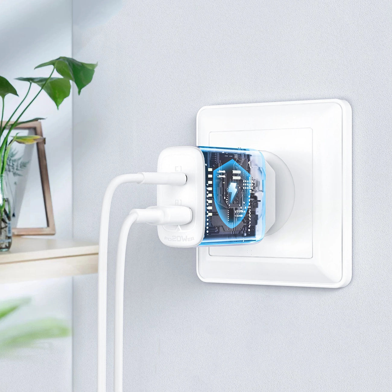Acefast wall charger USB Type C / USB 20W, PPS, PD, QC 3.0, AFC, FCP white (A25 white)_11