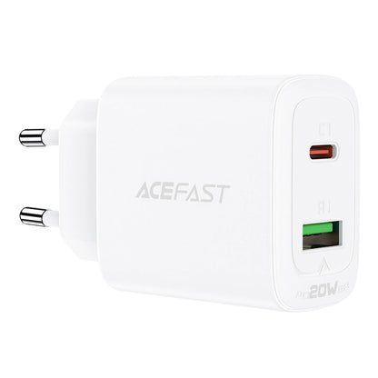 Acefast wall charger USB Type C / USB 20W, PPS, PD, QC 3.0, AFC, FCP white (A25 white)_0